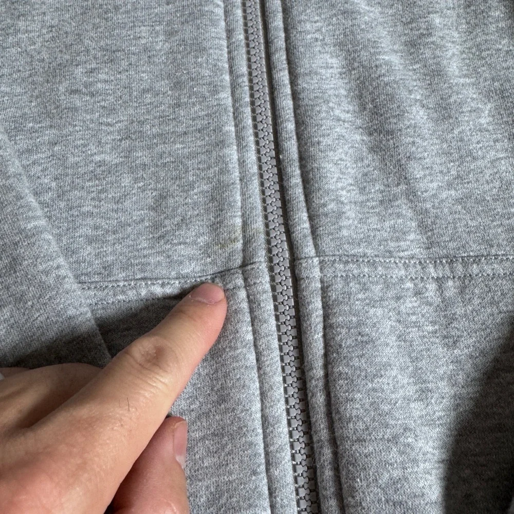 Nike Full Zip Hoodie Mens XXL Gray Heather Solid Embroidered‎ Logo Sweatshirt